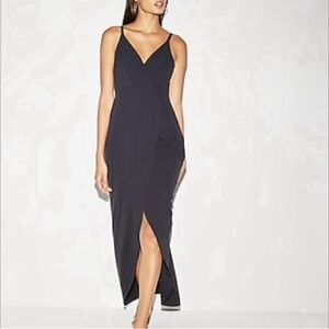 Express navy blue wrap wedding guest/formal dress